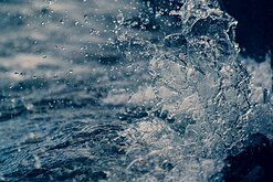 Fluid Dance High-speed capture of water shows droplets suspended in a dynamic burst.